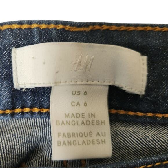 H&M Size 6 Dark Blue Skinny Jeans Stretch Denim Mid Rise Casual Everyday - Picture 5 of 7